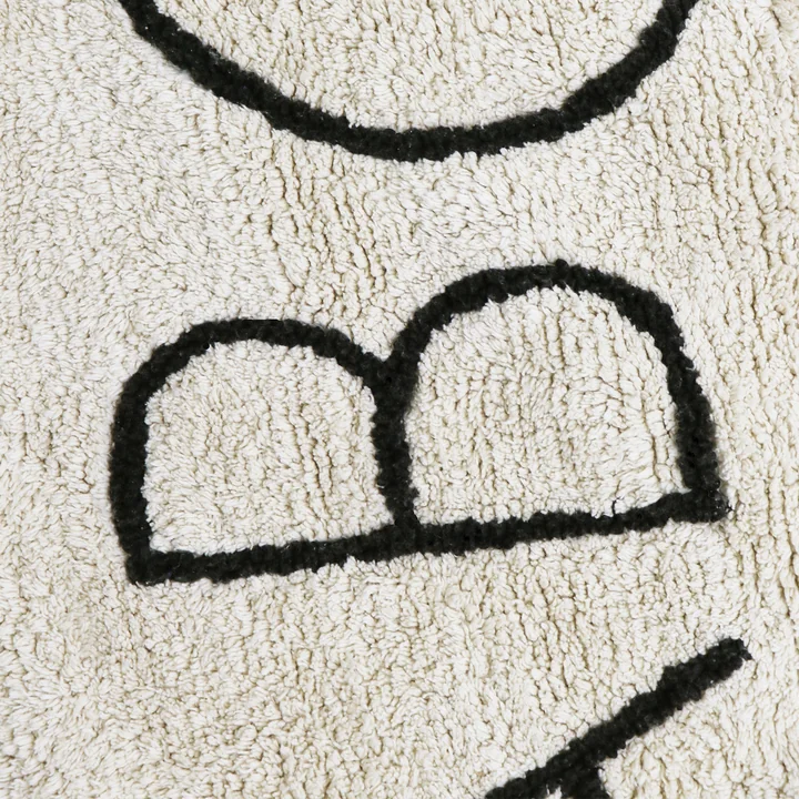 ABC Tapijt, Ø 150 cm, naturel / zwart van Lorena Canals