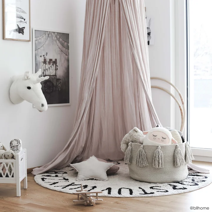 ABC Tapijt, Ø 150 cm, naturel / zwart van Lorena Canals