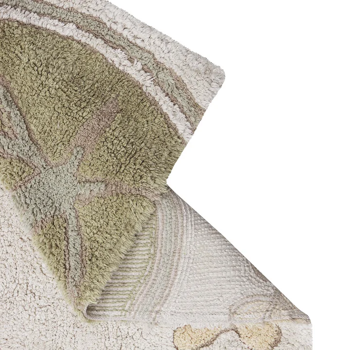 Botanic Fantasy Tapijt, 140 x 200 cm, groen / roos / natuur door Lorena Canals