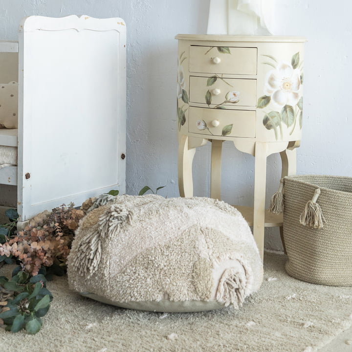 Mossy Rock Pouf, Ø 50 cm, groen / beige by Lorena Canals