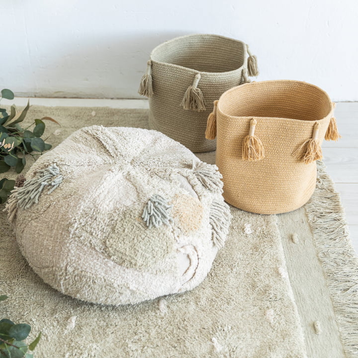 Mossy Rock Pouf, Ø 50 cm, groen / beige by Lorena Canals