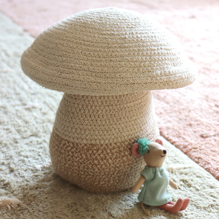 Champignon opbergmand, baby, Ø 23 x 27 cm, naturel / beige by Lorena Canals