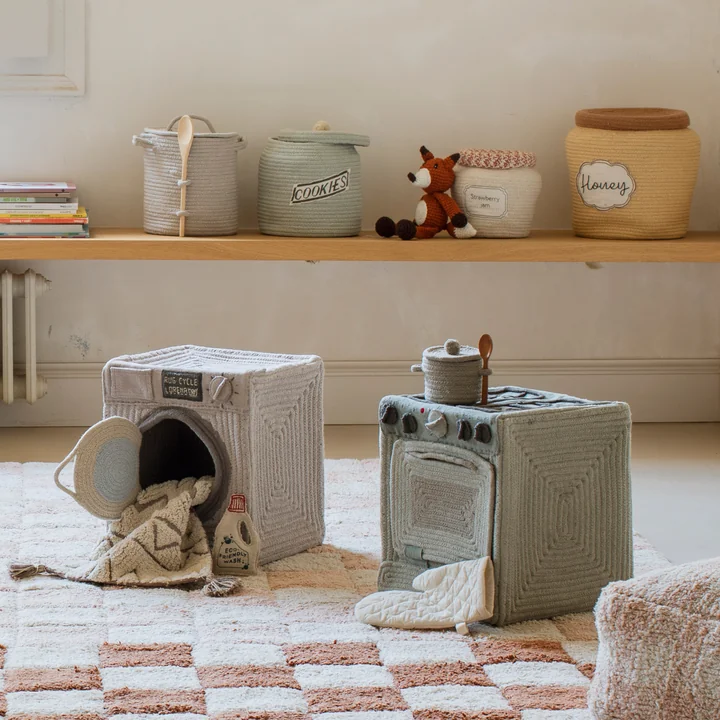 Speel- en opbergmand, keuken, salieblauw van Lorena Canals