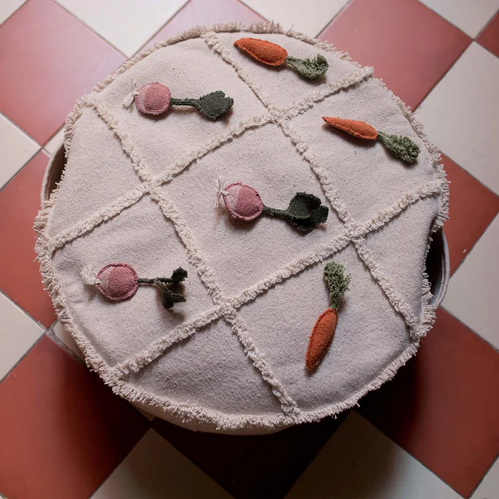 Tic-Tac-Toe Poef, 50 x 50 cm, naturel door Lorena Canals