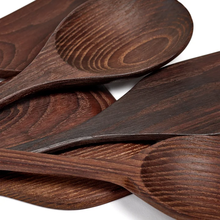 Pure Keukenaccessoires van Serax in de afwerking carbonised ash / donkerbruin (set van 5)