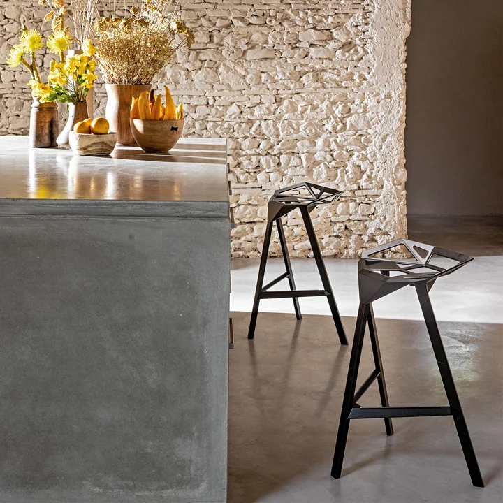 Magis - Stool One Kruk, H 74 cm, zwart (set van 2)