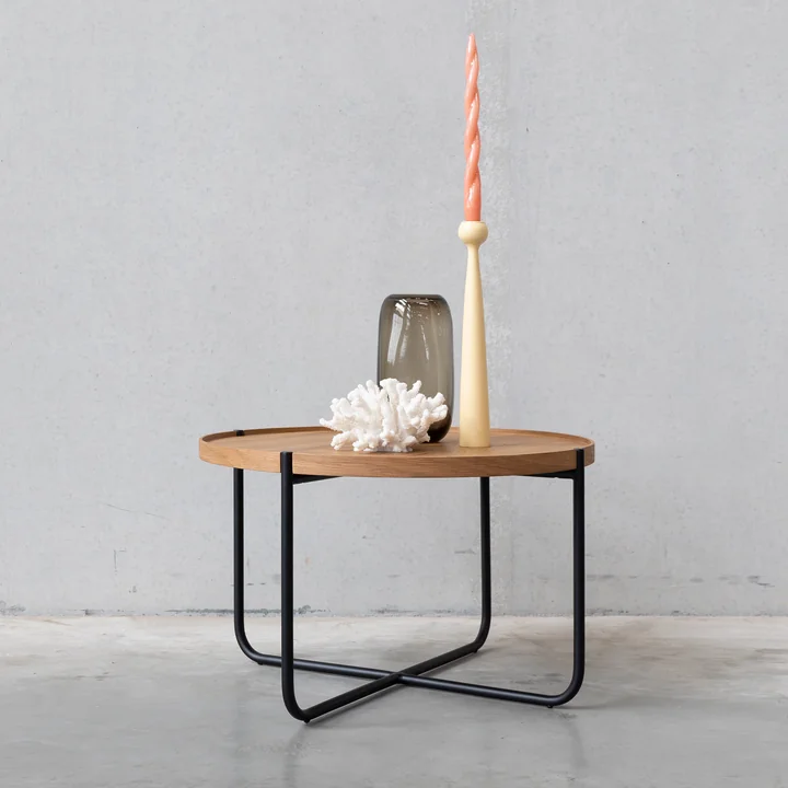 Studio Zondag - Licht Salontafel Ø 60 cm, eiken / zwart