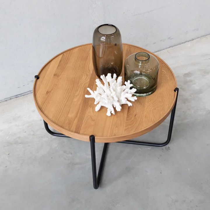 Studio Zondag - Licht Salontafel Ø 60 cm, eiken / zwart