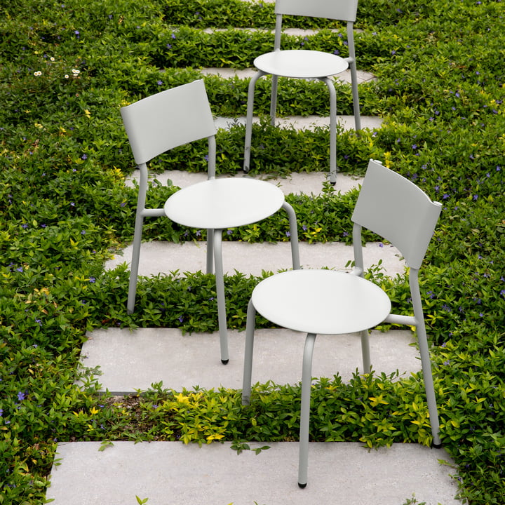 SSDr tuinstoel, gerecycled plastic / staal, krijtgrijs by TipToe