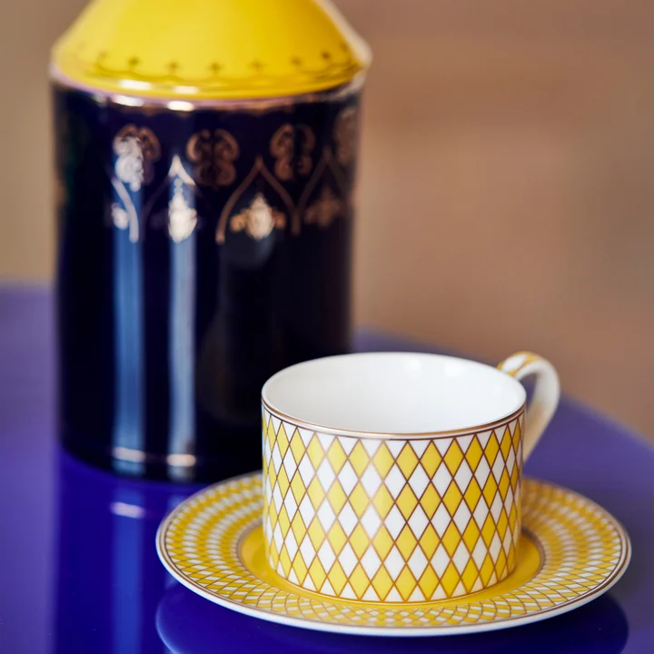 Pols Potten - Chess Theekop mat geglazuurd, geel/goud