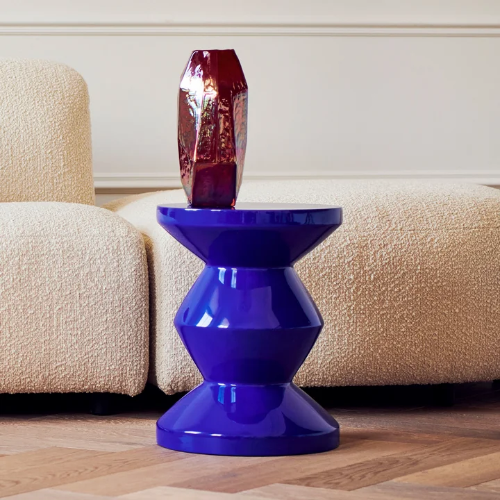 Zig Zag Kruk, donkerblauw van Pols Potten