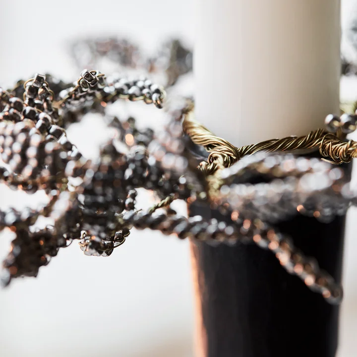 Pearl Kaarsenringen van House Doctor in de kleur grijs/goud