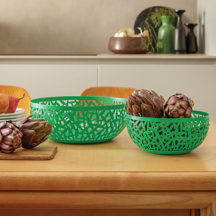 Fruitschaal Cactus ! van Alessi in kleur groen