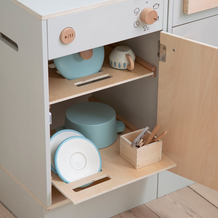 KIDchen Kinderkeuken van hout, vaatwasser, beige by Sebra