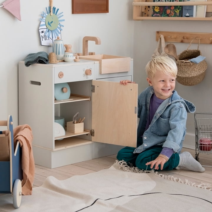 KIDchen Kinderkeuken van hout, beige by Sebra