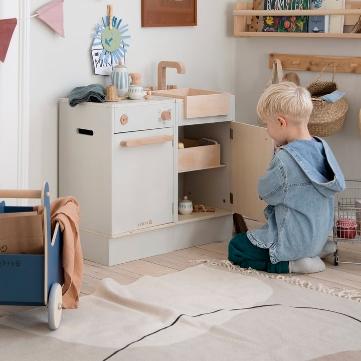 KIDchen Kinderkeuken van hout, beige by Sebra