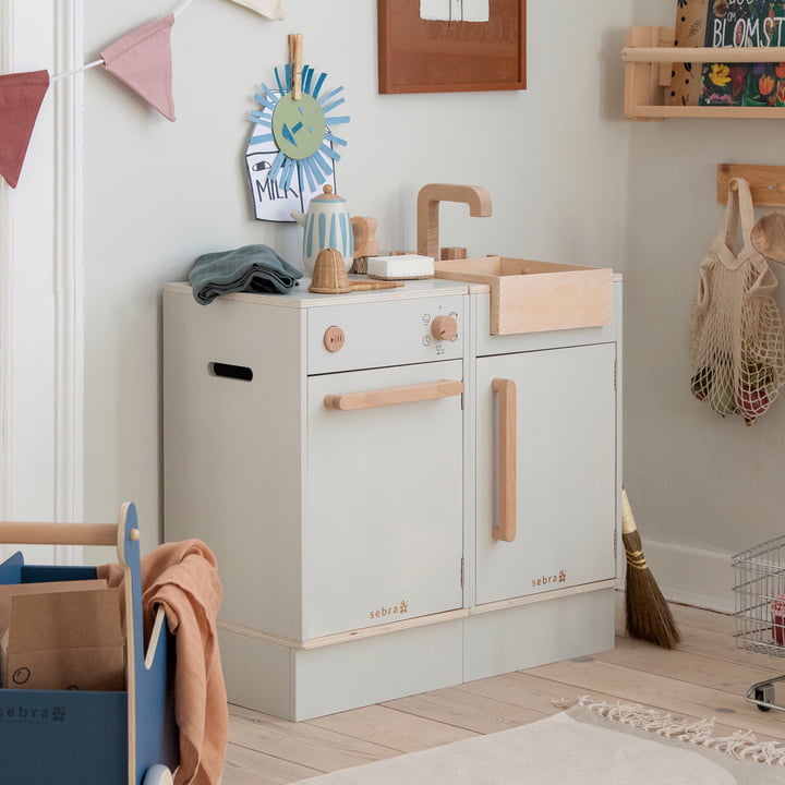 KIDchen Kinderkeuken van hout, beige by Sebra