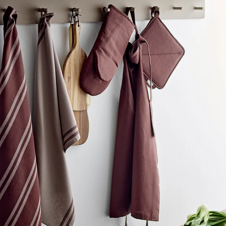 Södahl - Zachte theedoek, 50 x 70 cm, koffiebruin (set van 2)