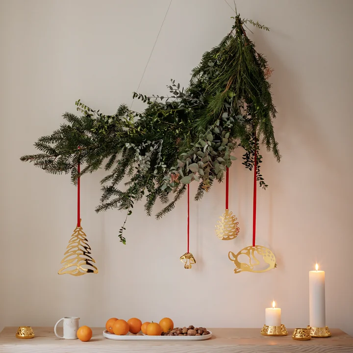 Holiday Ornament & 2023 Hertenzwam, goud van Georg Jensen