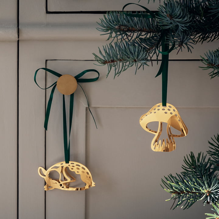 Holiday Ornament & 2023 Hertenzwam, goud van Georg Jensen