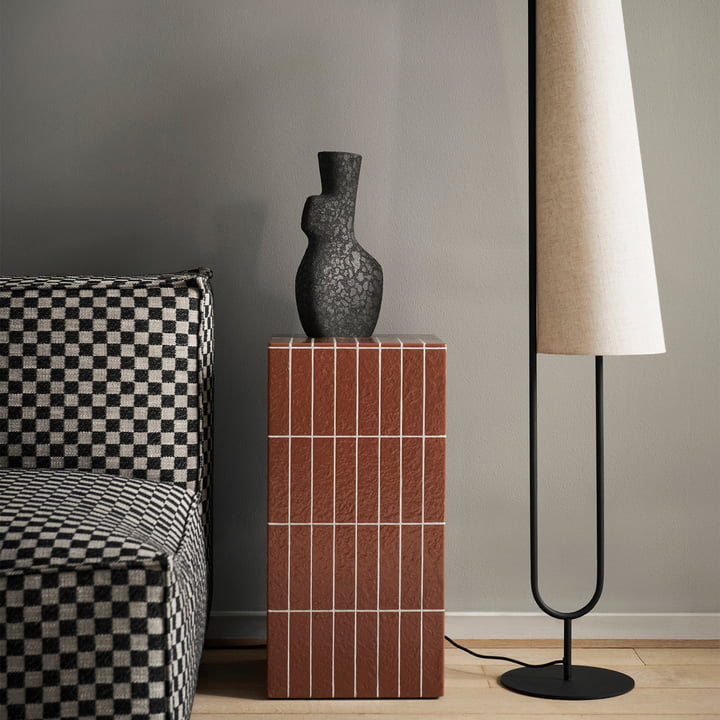 Ancora Staande lamp, zwart frame / lampenkap naturel van ferm Living