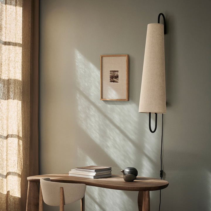 Ancora Wandlamp 100, zwart / natuur by ferm Living