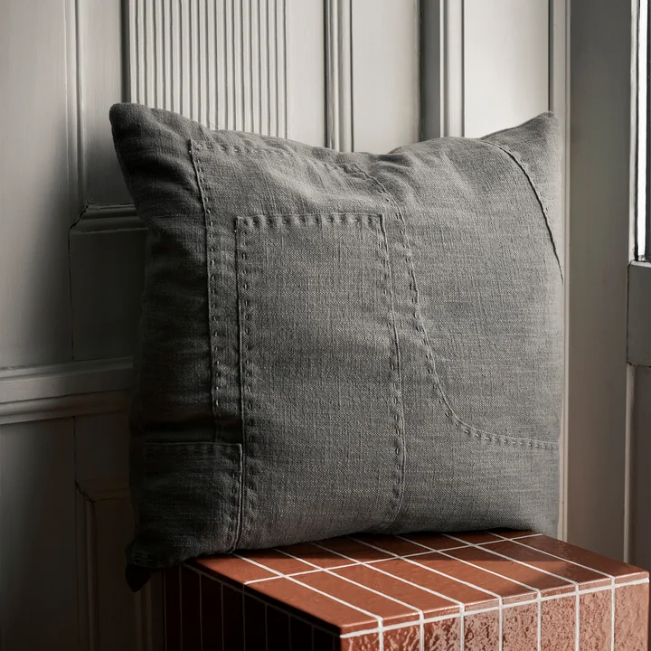 Ferm Living - Darn Kussen, 50 x 50 cm, blauw-grijs