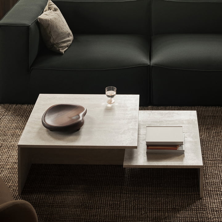 Distinct Grande Duo Salontafel, Travertin Stone by ferm Living