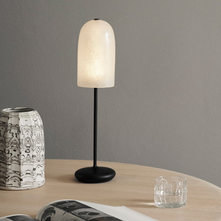 ferm Living - Gry LED Batterij Tafellamp, zwart / doorschijnend