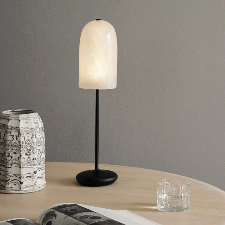 Ferm Living - Gry LED Batterij Tafellamp, zwart / doorschijnend