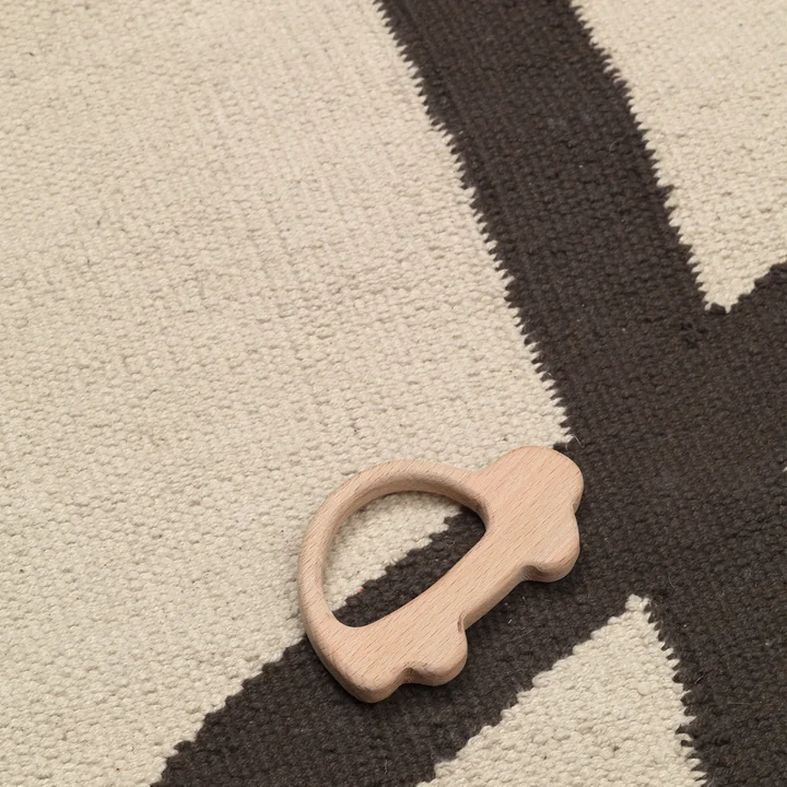 Ferm Living - Lane Tapijt, 70 x 105 cm, gebroken wit / chocolade