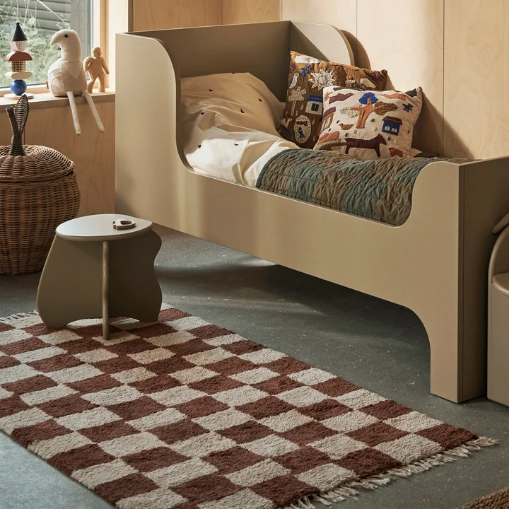 Ferm Living - Mara Wasbaar tapijt, 90 x 150 cm, roest / warm zand