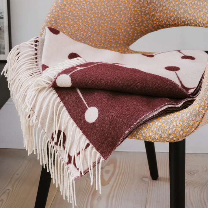 Vitra - Eames Wollen Deken, Dot Patroon, bordeaux (Eames Special Collection 2023)