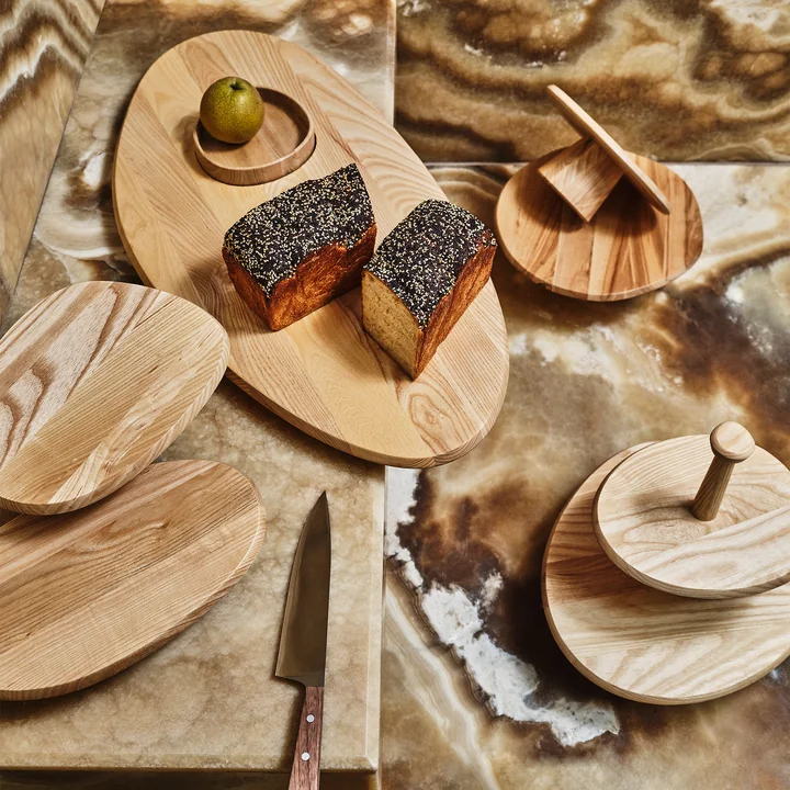 Serax - Dune Taartplateau van Kelly Wearstler, 04, essen natuur, houten bord