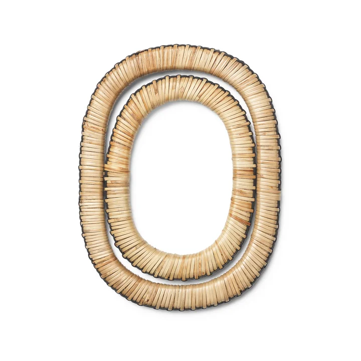 Ferm Living - Weave Onderzetter, naturel / zwart ( Set van 2)