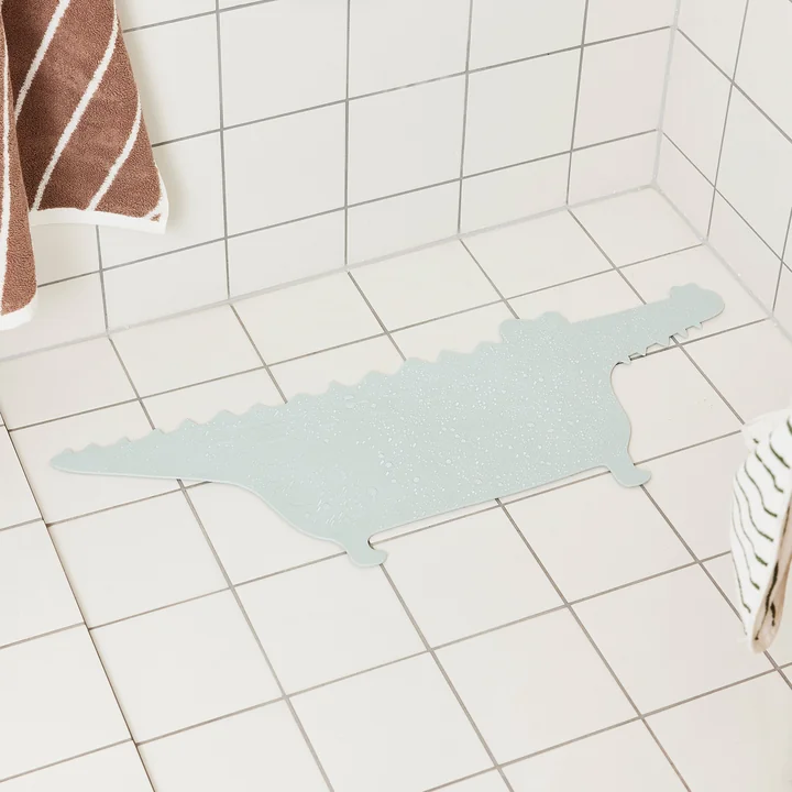 OYOY - Antislip badmat, Krokodil Gustav, licht mint