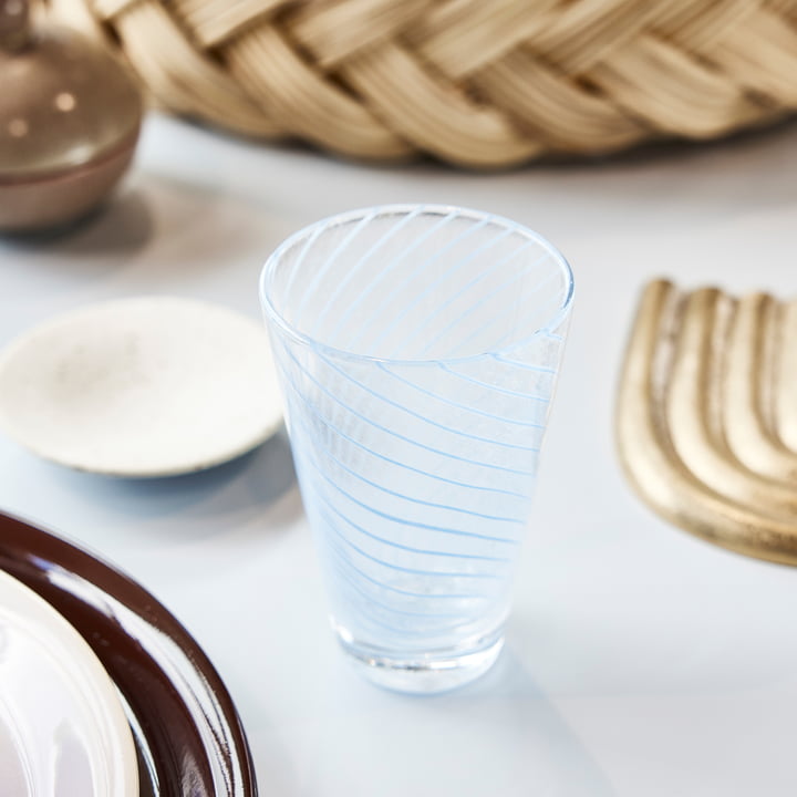 OYOY - Yuka Swirl Drinkglas, blauw