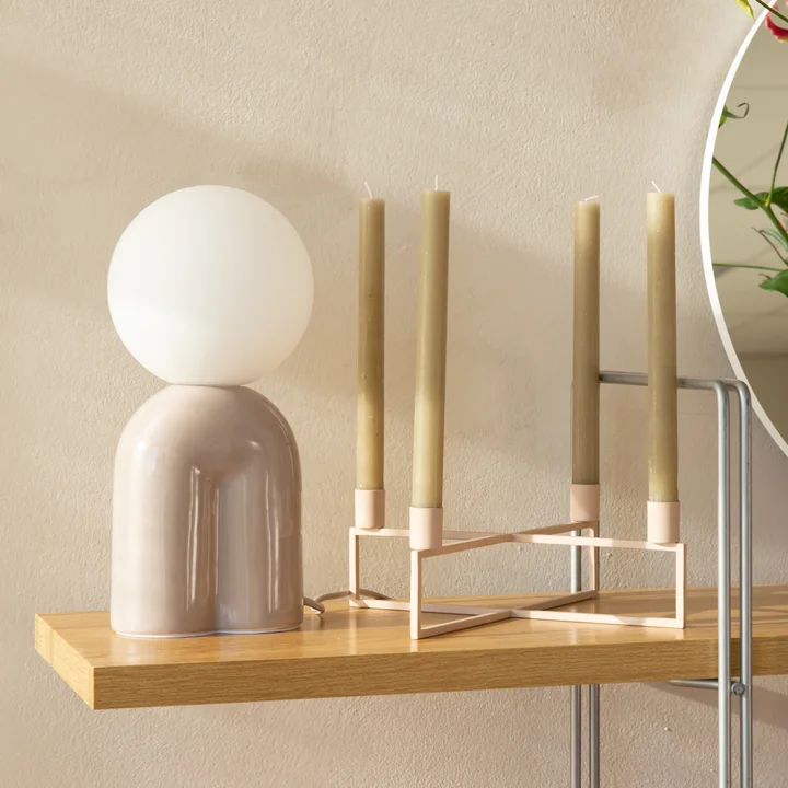 Nuuck - Hubert Tafellamp Ø 15 cm, glanzend grijs