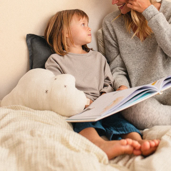 Wabi Sabi Musselin Cloud Kussen, 37 x 25 cm, naturel van Nobodinoz