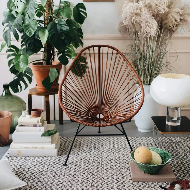 Acapulco Chair Leer, cognac / zwart van Acapulco Design