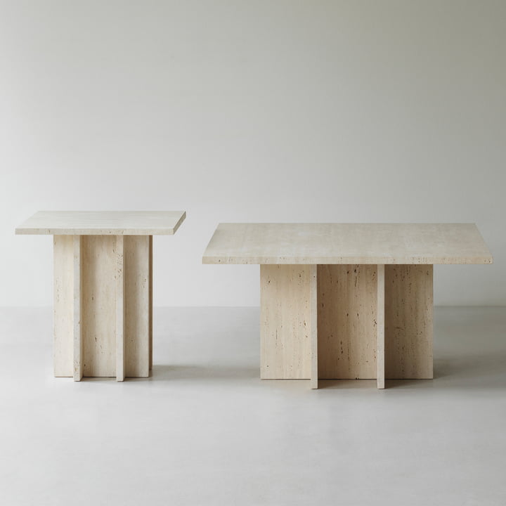 Edge Salontafel, travertin by Normann Copenhagen