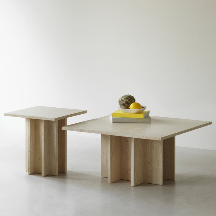 Edge Salontafel, travertin by Normann Copenhagen