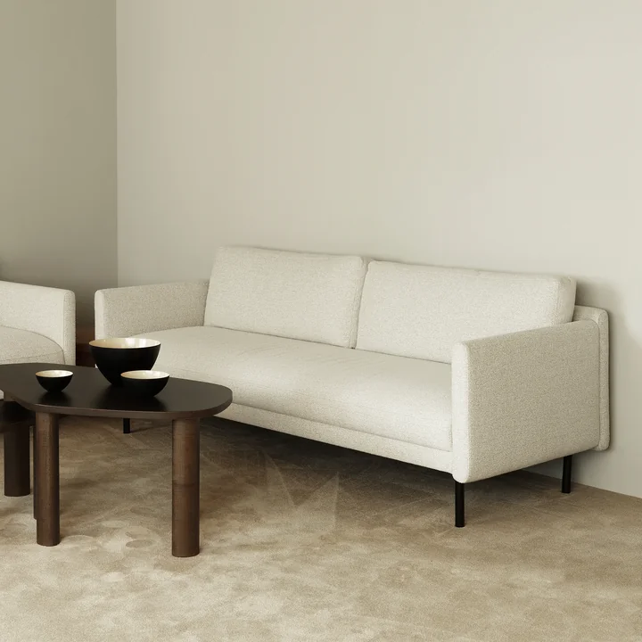 Rar 3-zitsbank, zwart / Venezia gebroken wit van Normann Copenhagen