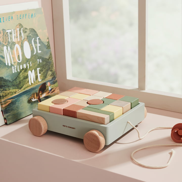 Edvin Trolley met houten blokken van Kids Concept