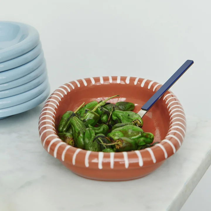 Barro Schaal ovaal, S, naturel met strepen by HAY