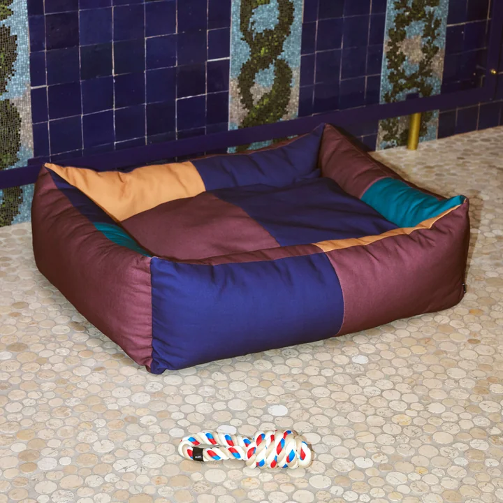 Dogs Touwspeeltje en hondenbed, L, bordeaux / groen by HAY