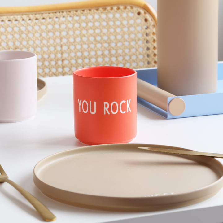 AJ Favourite You Rock Porseleinen mok, / rood van Design Letters