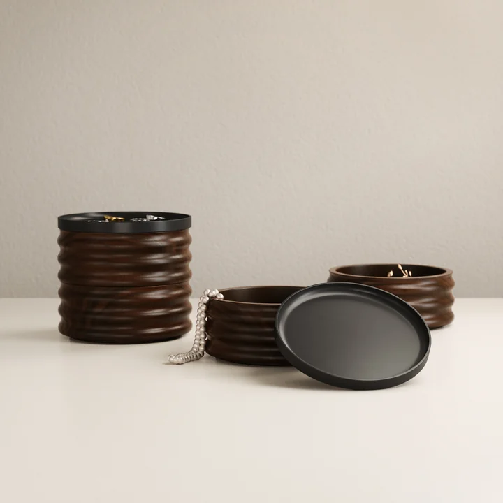 Tesora Opbergdoos, zwart / walnoot van Umbra