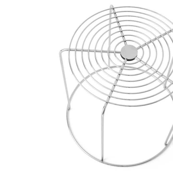 Draadkruk met zitkussen VP11, roestvrij staal van & Tradition