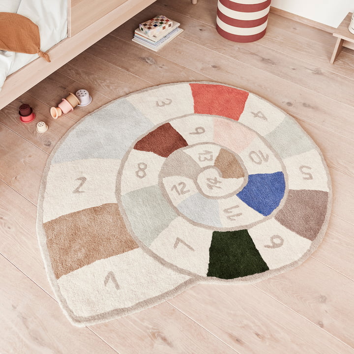 Nautilus Vloerkleed, beige/wit van OYOY Mini